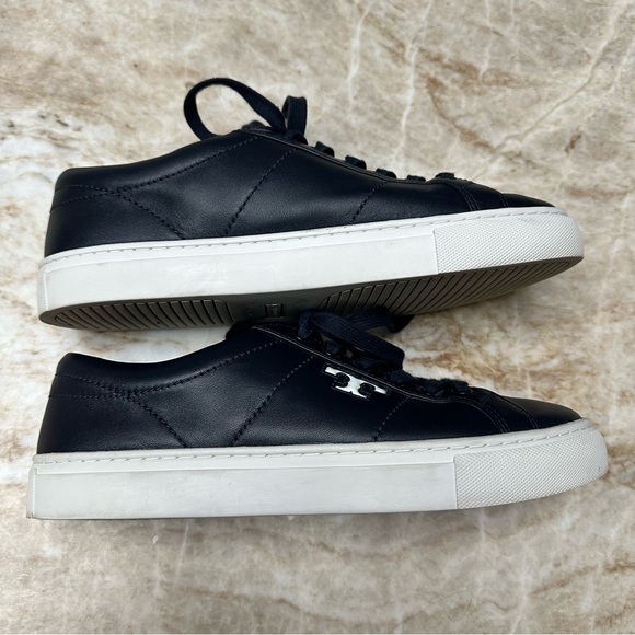 Tory Burch Amalia Navy Leather Sneaker Size 8M. - Picture 6 of 10